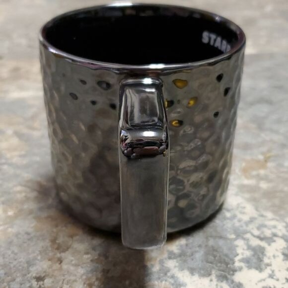 2019 Starbucks 12oz Cup Mug CERAMIC Coffee Tea Hot Cocoa Hammered Gunmetal - Picture 2 of 11